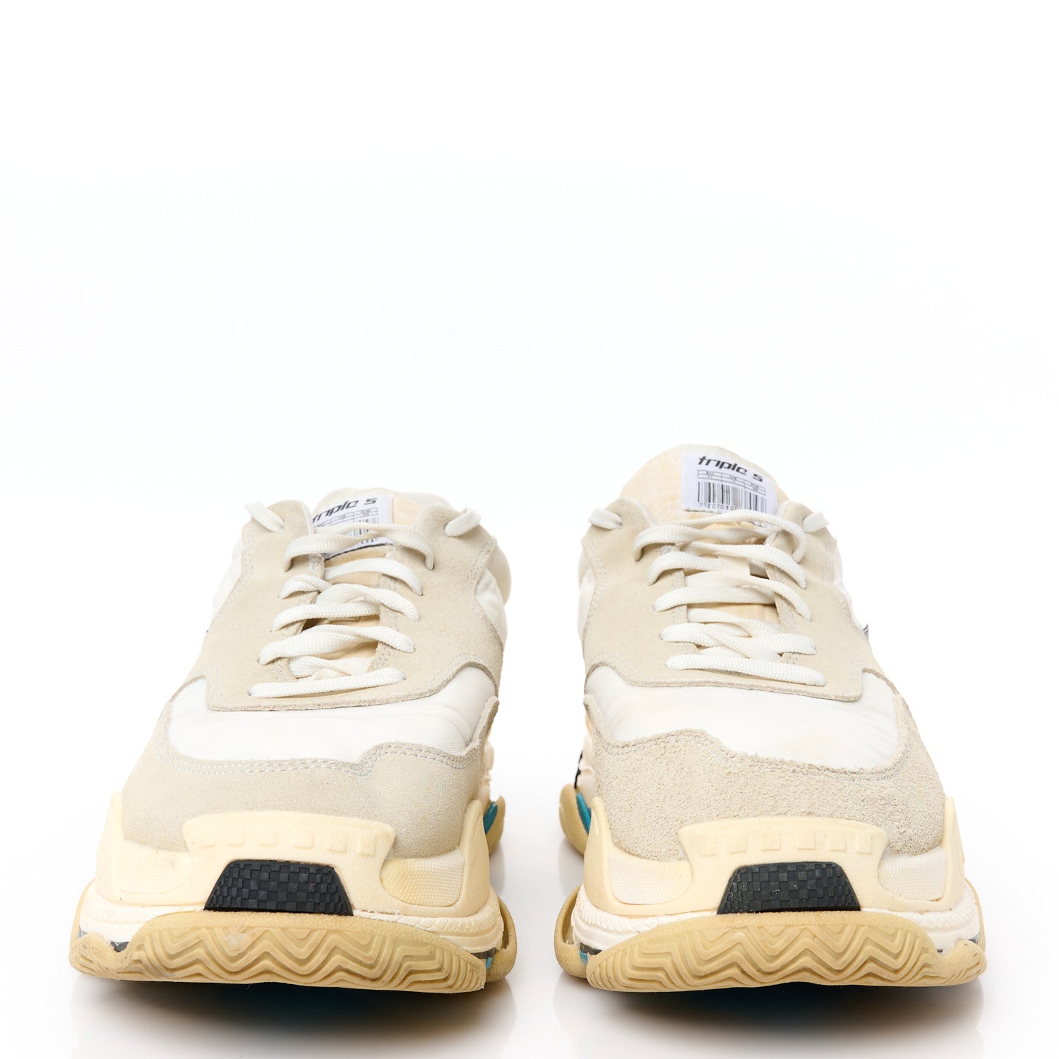 NYLON SUEDE MENS TRIPLE S 2.0 SNEAKERS WHITE GREY BLUE