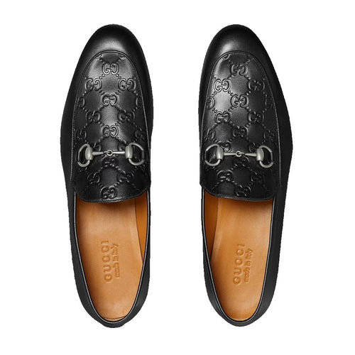 Gucci Como Loafer, Leather - Black GG Embossed with Horsebit
