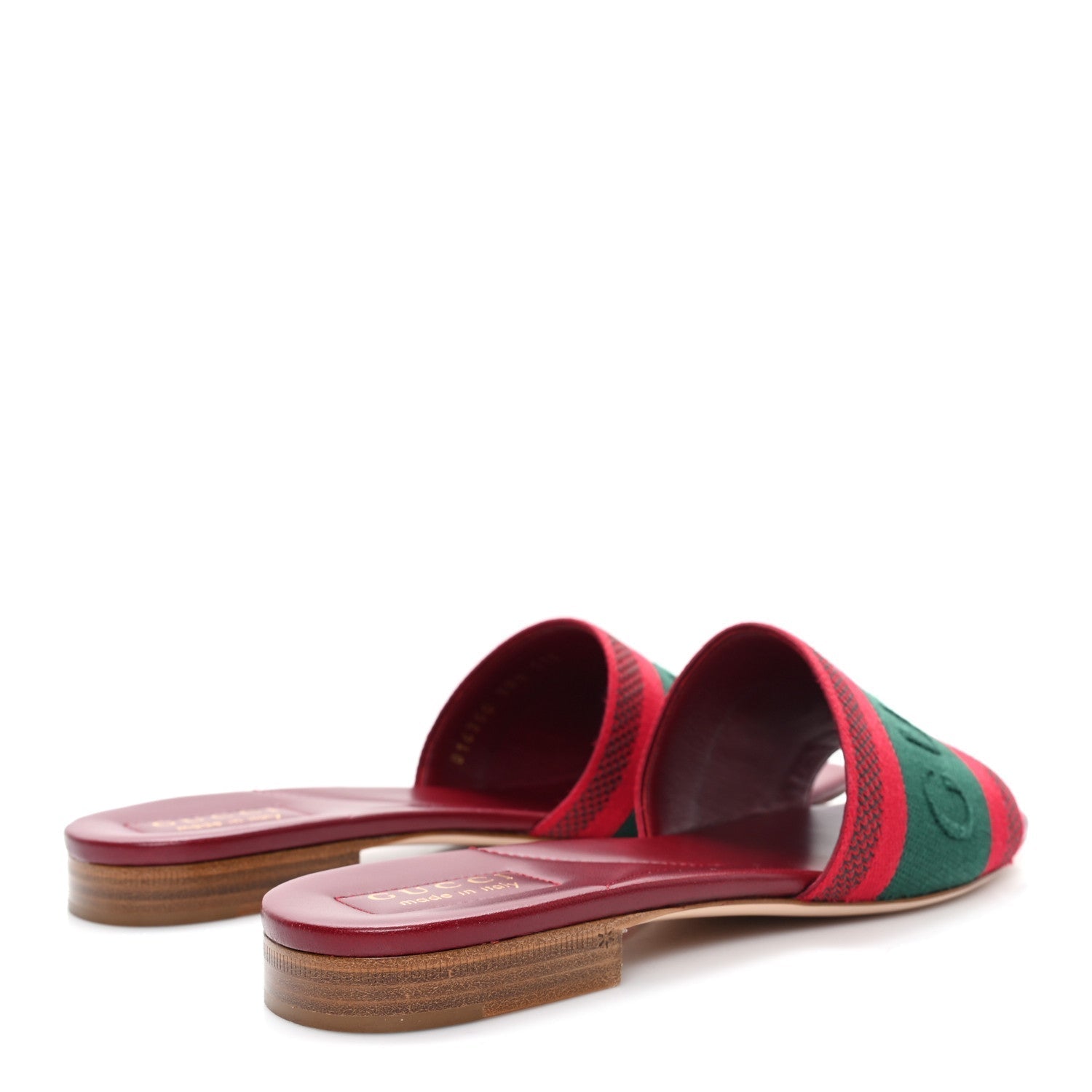 CANVAS WEB WOMENS SLIDE SANDALS RED BORDEAUX