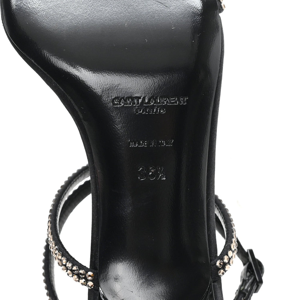 CREPE SATIN BALIQUA 55 VETT ANKLE STRAP SANDALS BLACK