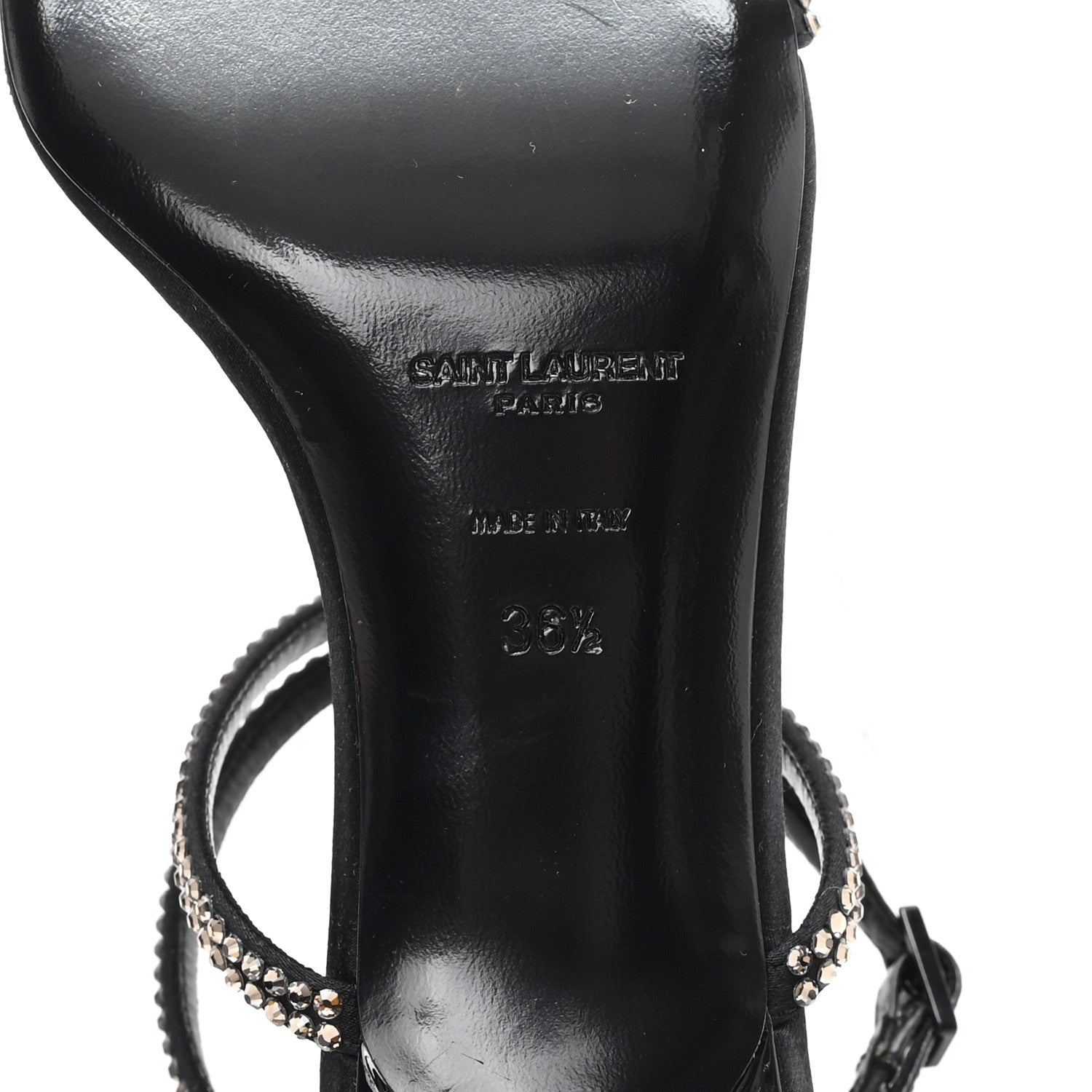 CREPE SATIN BALIQUA 55 VETT ANKLE STRAP SANDALS BLACK