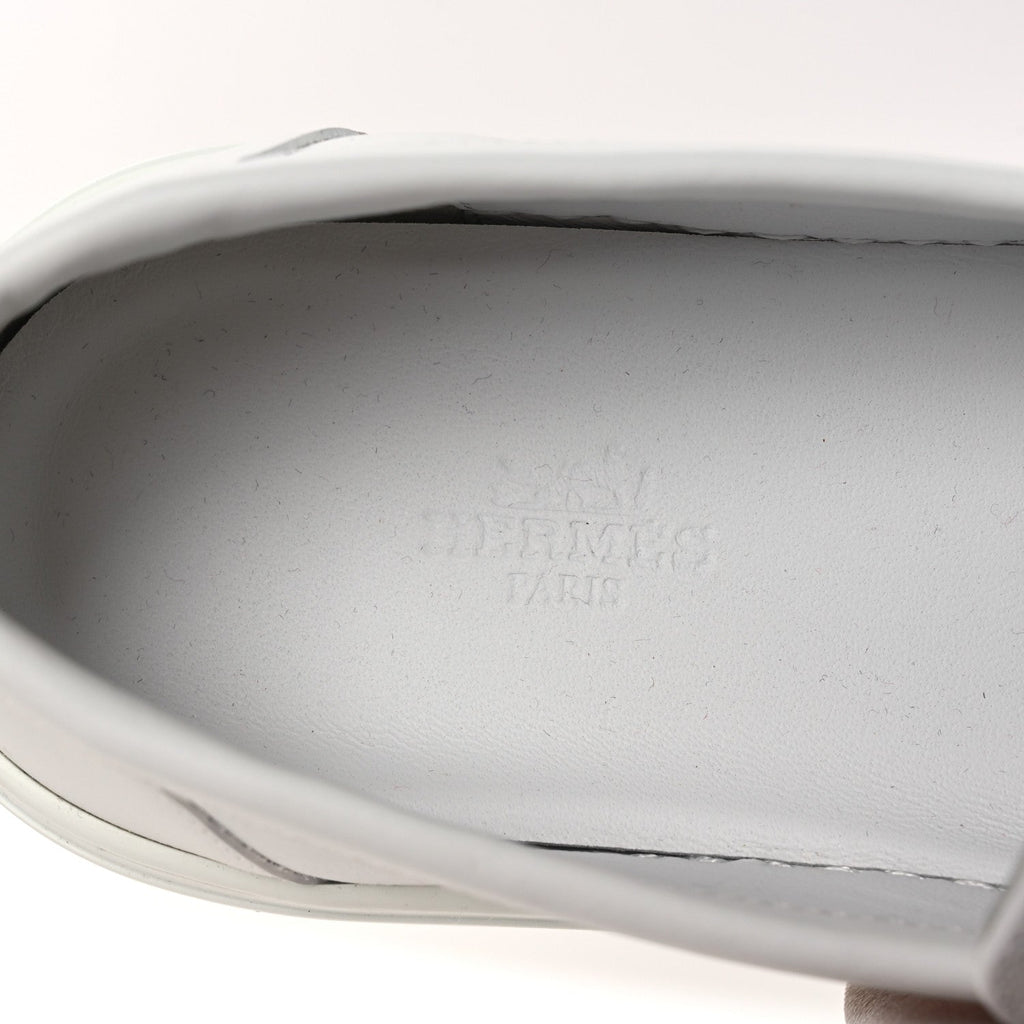 CALFSKIN GAME SLIP ON SNEAKERS WHITE