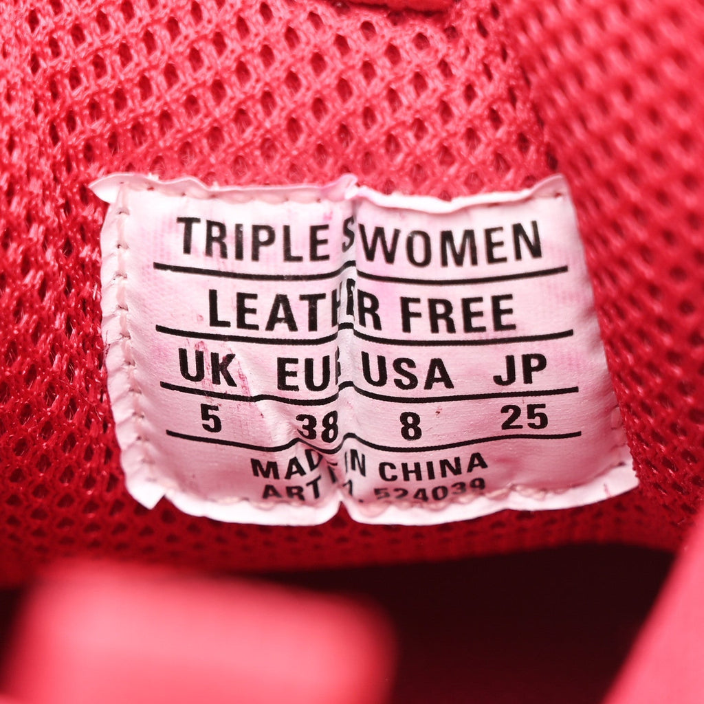 FABRIC MESH FADED WASHED WOMENS TRIPLE S SNEAKERS RED