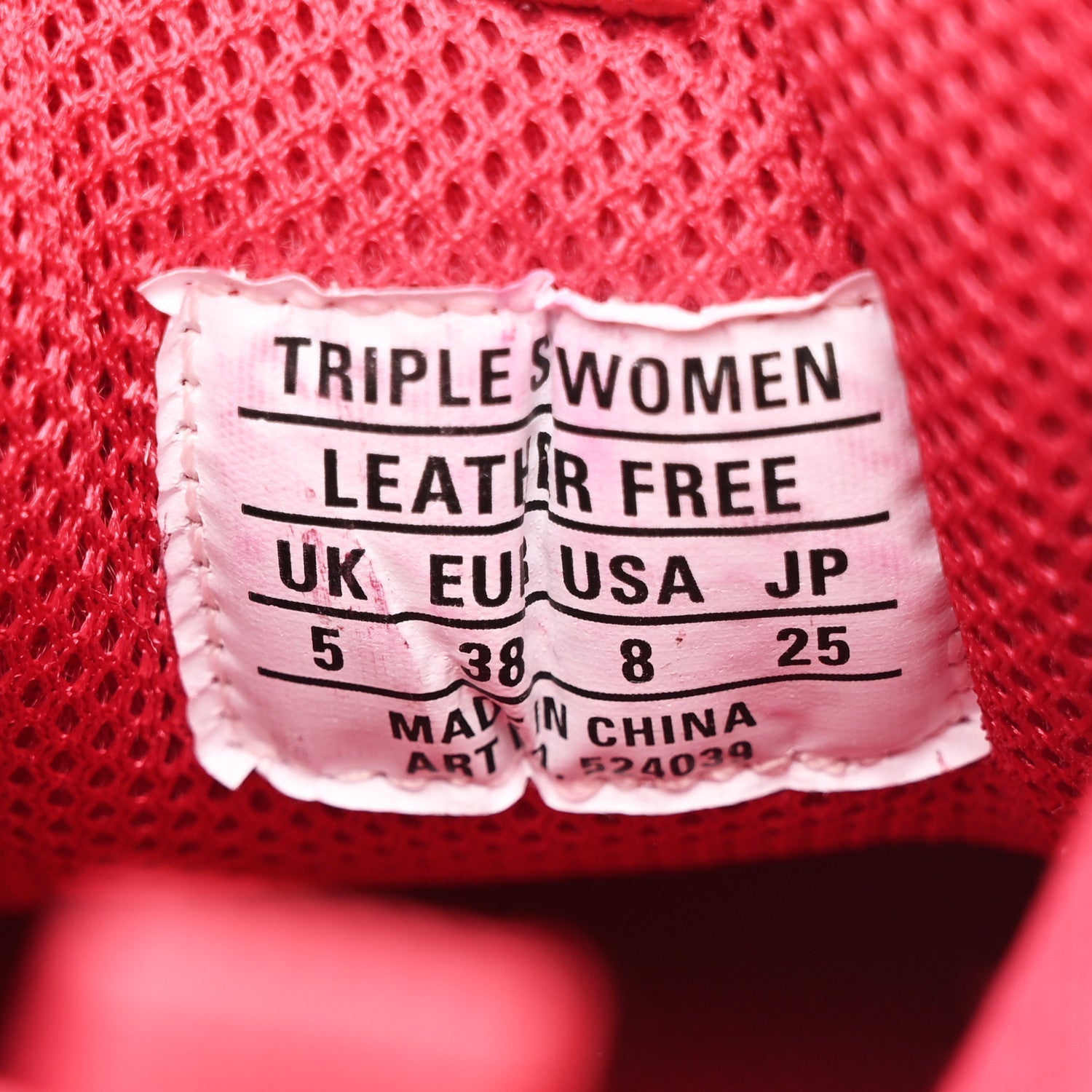 FABRIC MESH FADED WASHED WOMENS TRIPLE S SNEAKERS RED