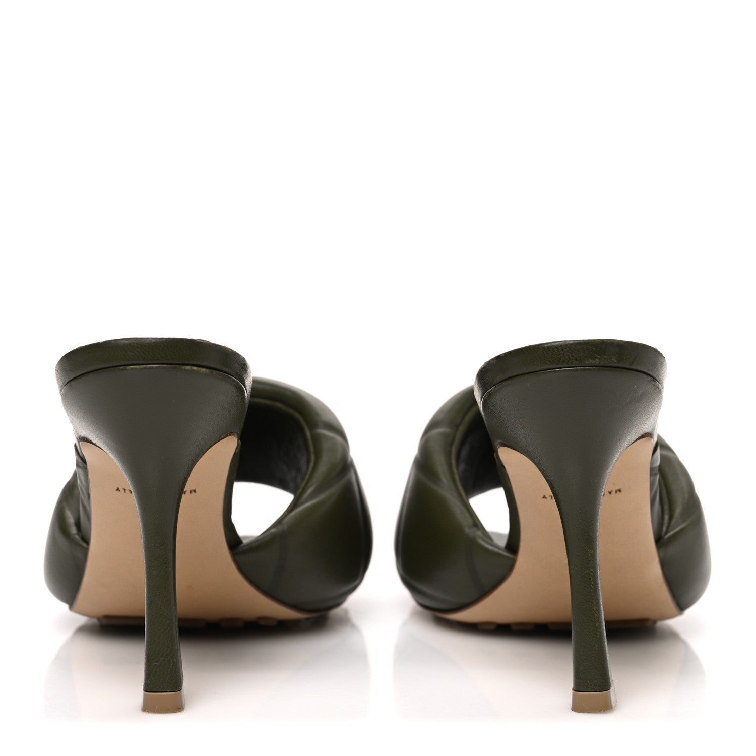 NAPPA QUILTED RUBBER LIDO MULE SANDALS KHAKI
