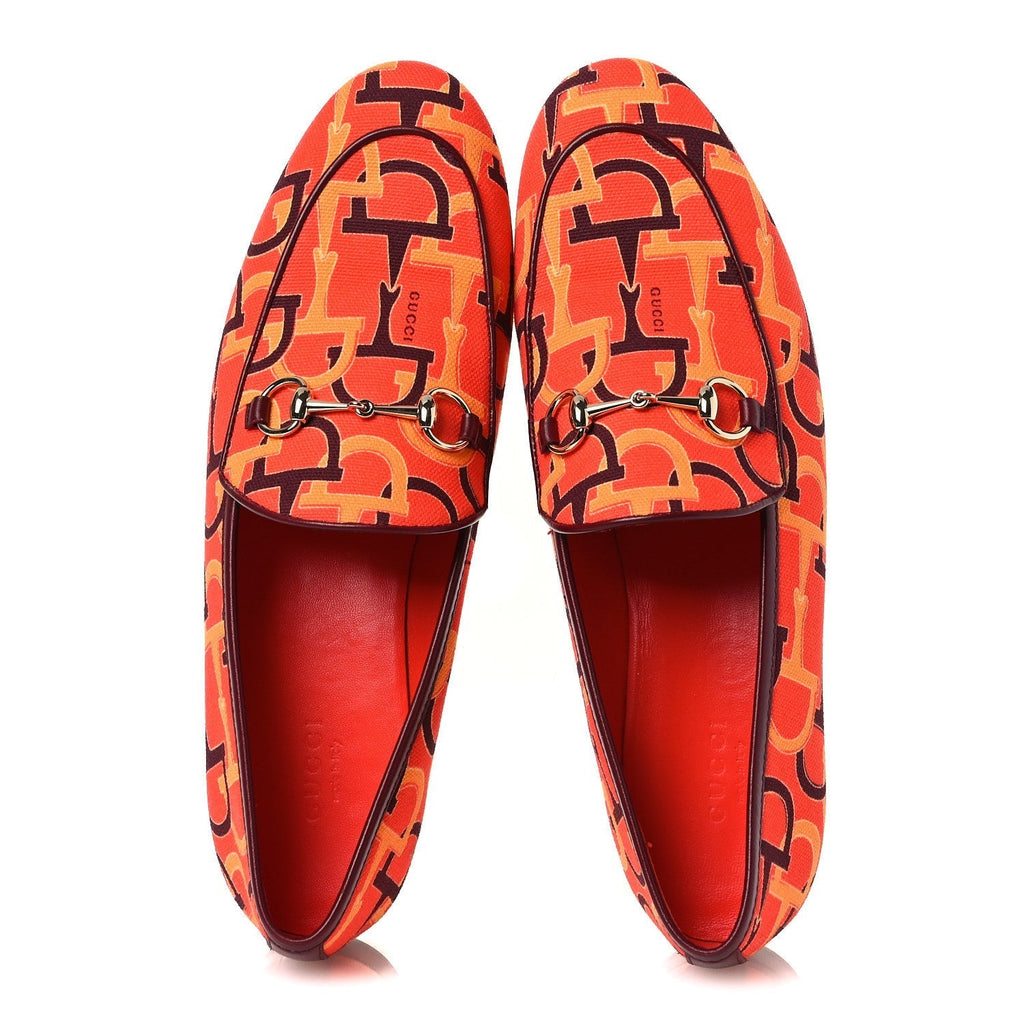BETIS GLAMOUR CANVAS HORSEBIT PRINT WOMENS JORDAAN LOAFERS ORANGE RED ROSSO ANCORA