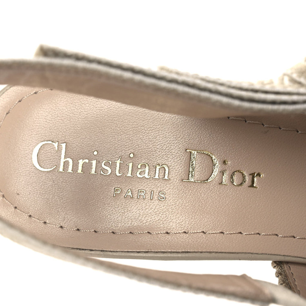 RAFFIA EMBROIDERED J'ADIOR SLINGBACK 65MM PUMPS TAUPE