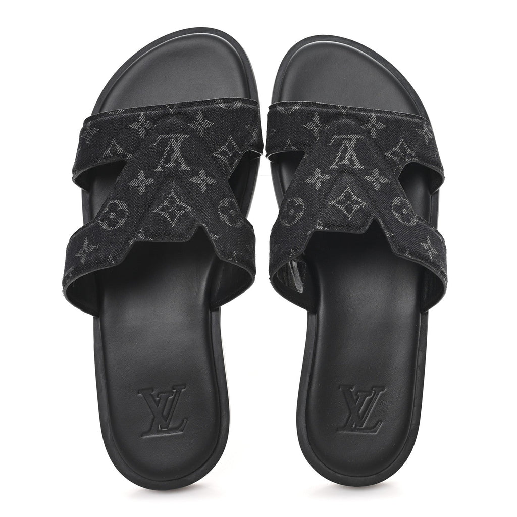 MONOGRAM DENIM MENS LV OASIS MULES BLACK
