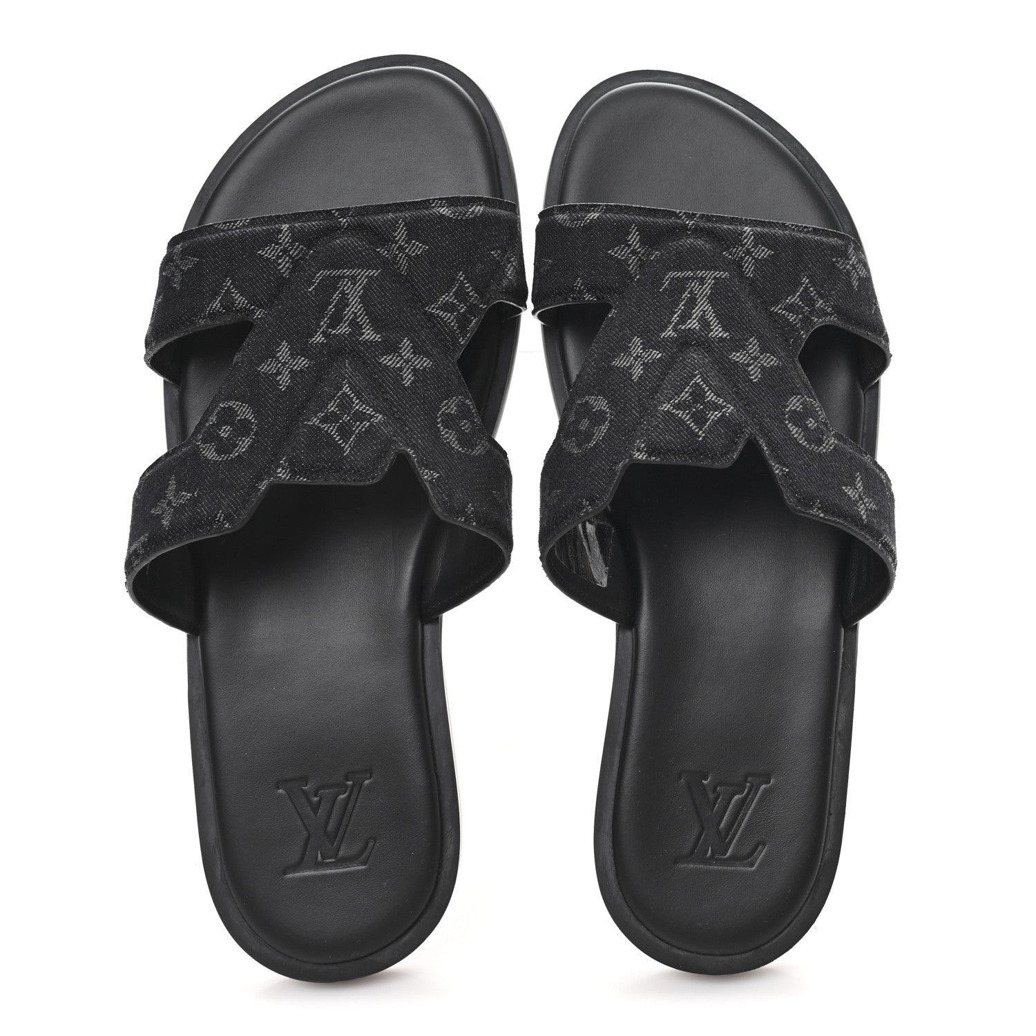 MONOGRAM DENIM MENS LV OASIS MULES BLACK