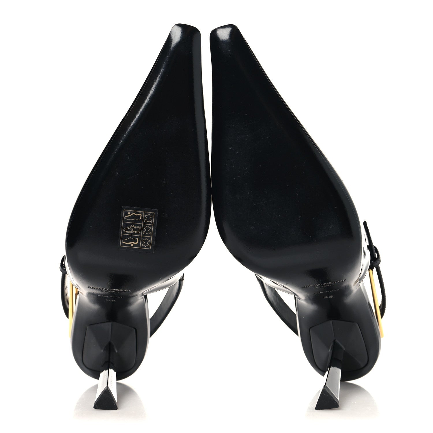 GLAZED CALFSKIN LEE SLINGBACK PUMPS BLACK