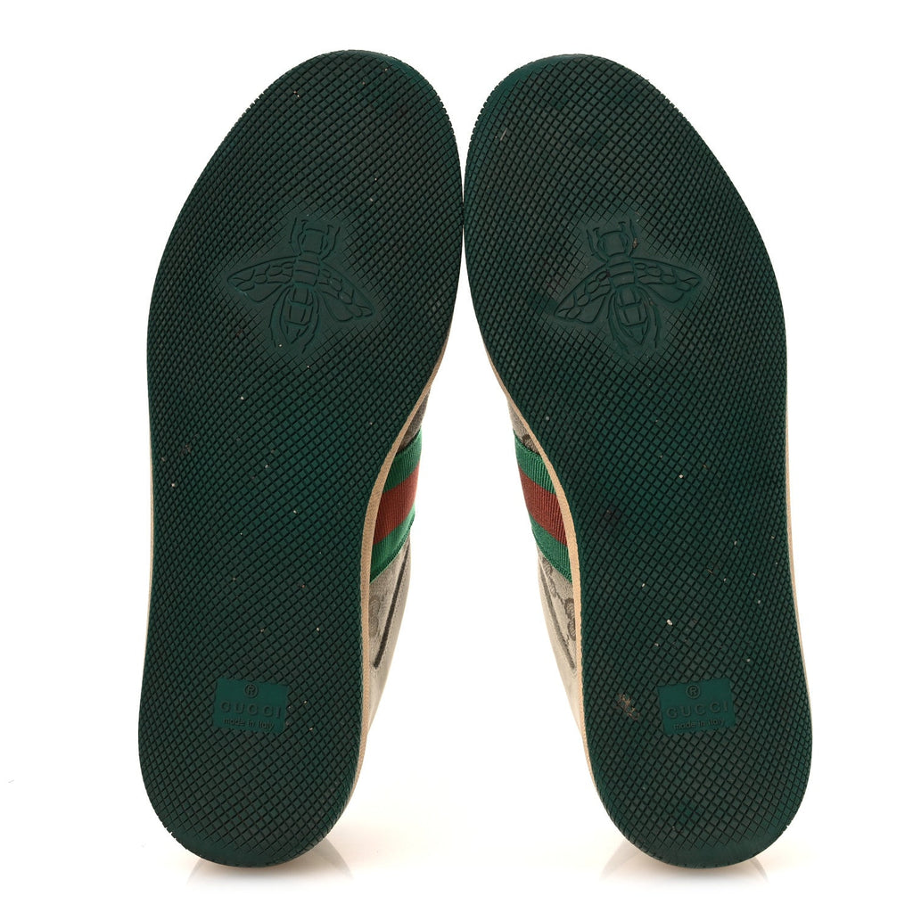 GG MONOGRAM NUBUCK WEB WOMENS SCREENER SNEAKERS NEW SAND DUSTY MILK VINTAGE GREEN
