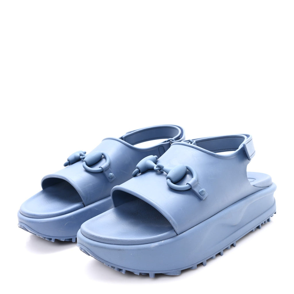 SOFT RUBBER HORSEBIT TOUCH MENS STRAPPED SANDALS WASHED INDIGO