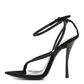 CRYSTAL SUEDE CALFSKIN NADJA 105 ANKLE STRAP SANDALS BLACK