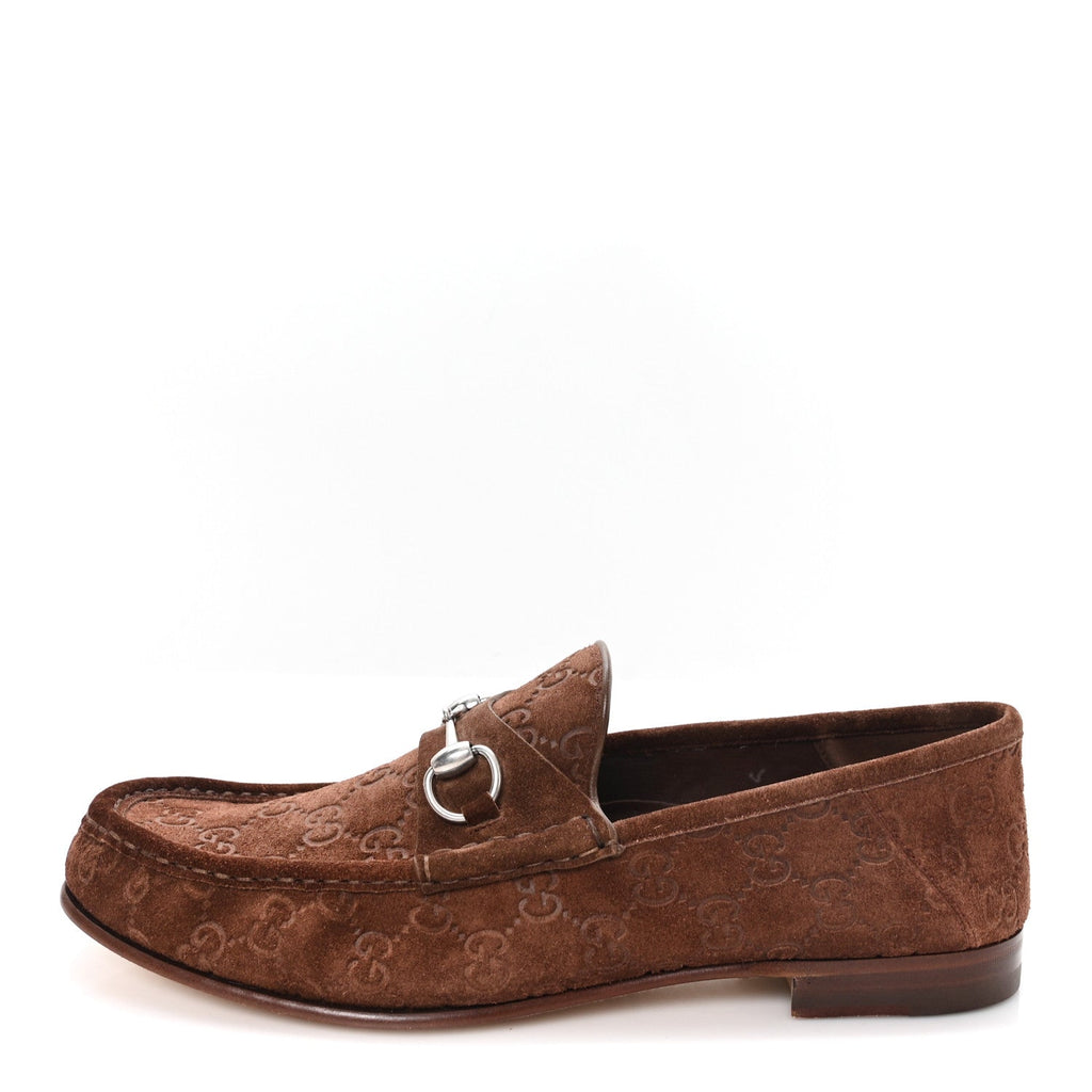 LUXURY SUEDE GUCCISSIMA MENS HORSEBIT MOCASSIN LOAFERS FANCY FANCY BROWN