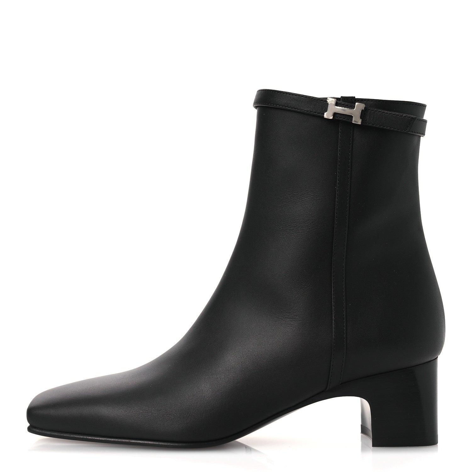 CALFSKIN HOMMAGE ANKLE BOOTS BLACK
