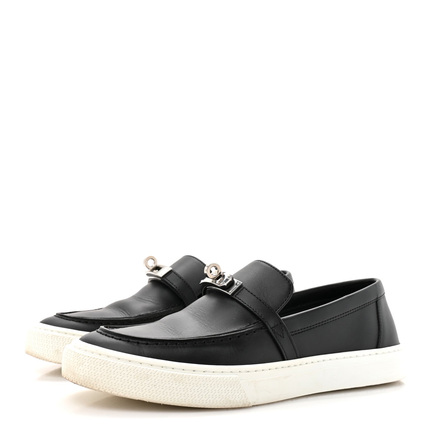CALFSKIN GAME SLIP ON SNEAKERS BLACK