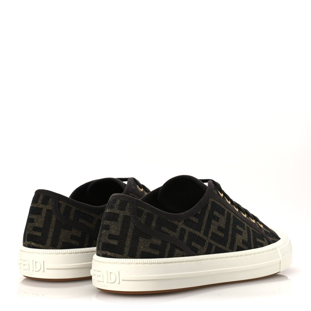 FABRIC JACQUARD RUBBER FF MENS DOMINO SNEAKERS TABACCO BLACK