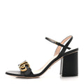 LIFFORD CALFSKIN GG MARMONT ANKLE WRAP 75MM SANDALS BLACK