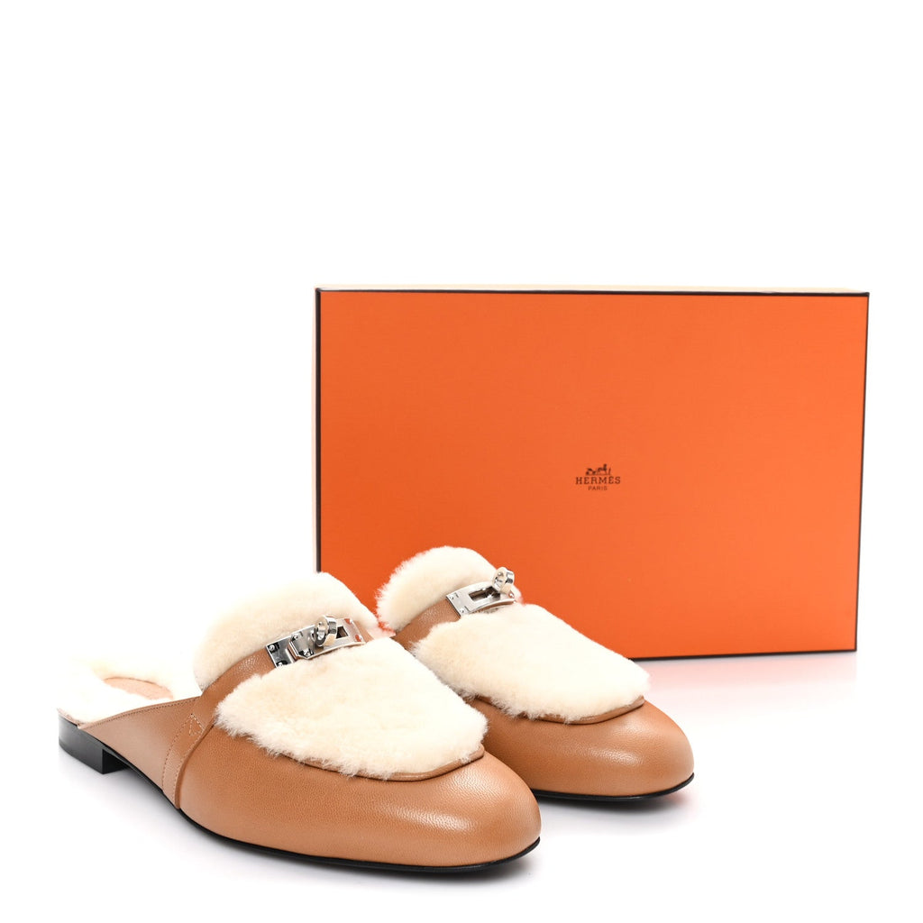 GOATSKIN SHEARLING WOMENS OZ MULES NATUREL ECRU