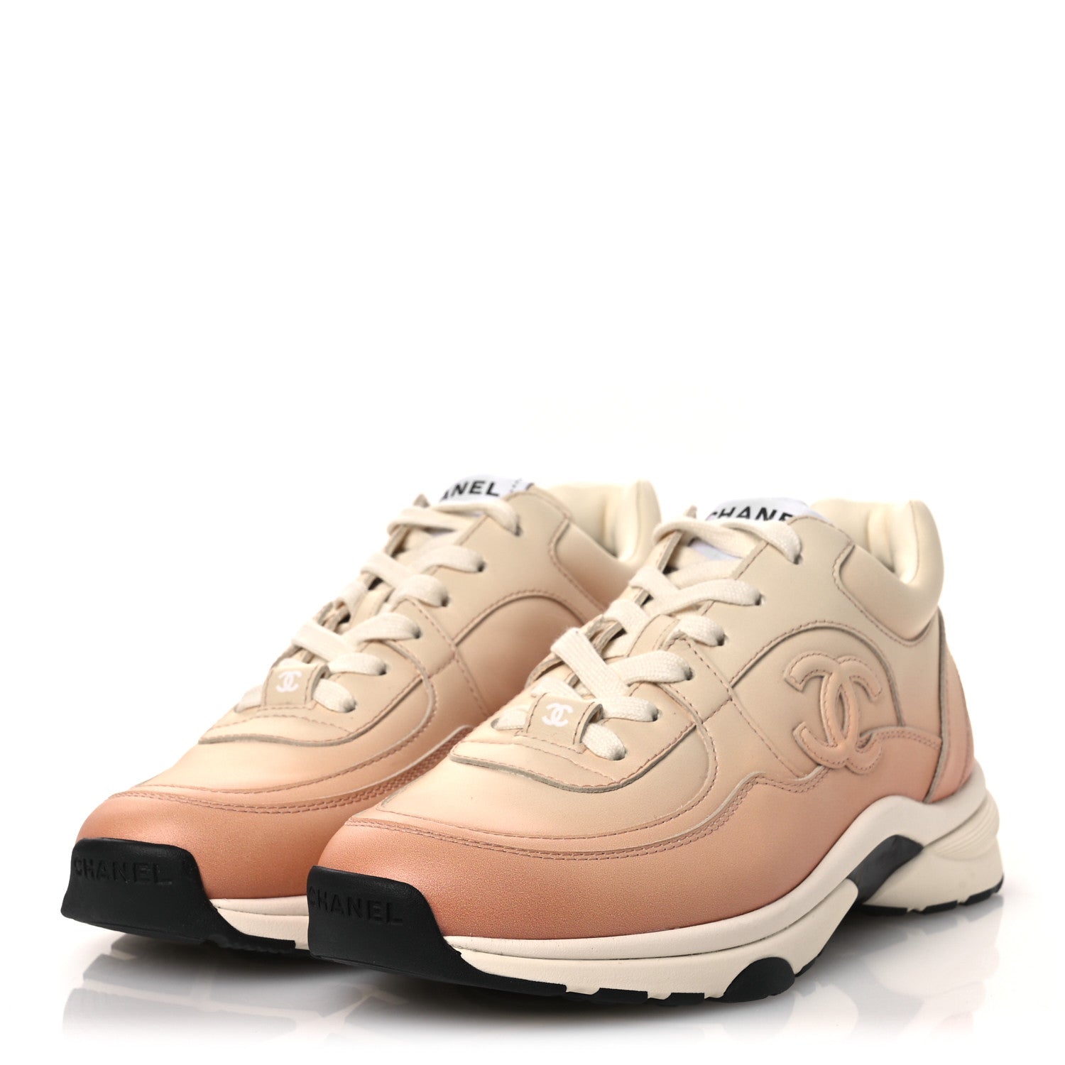 GRADIANT CALFSKIN CC WOMENS SNEAKERS LIGHT ORANGE