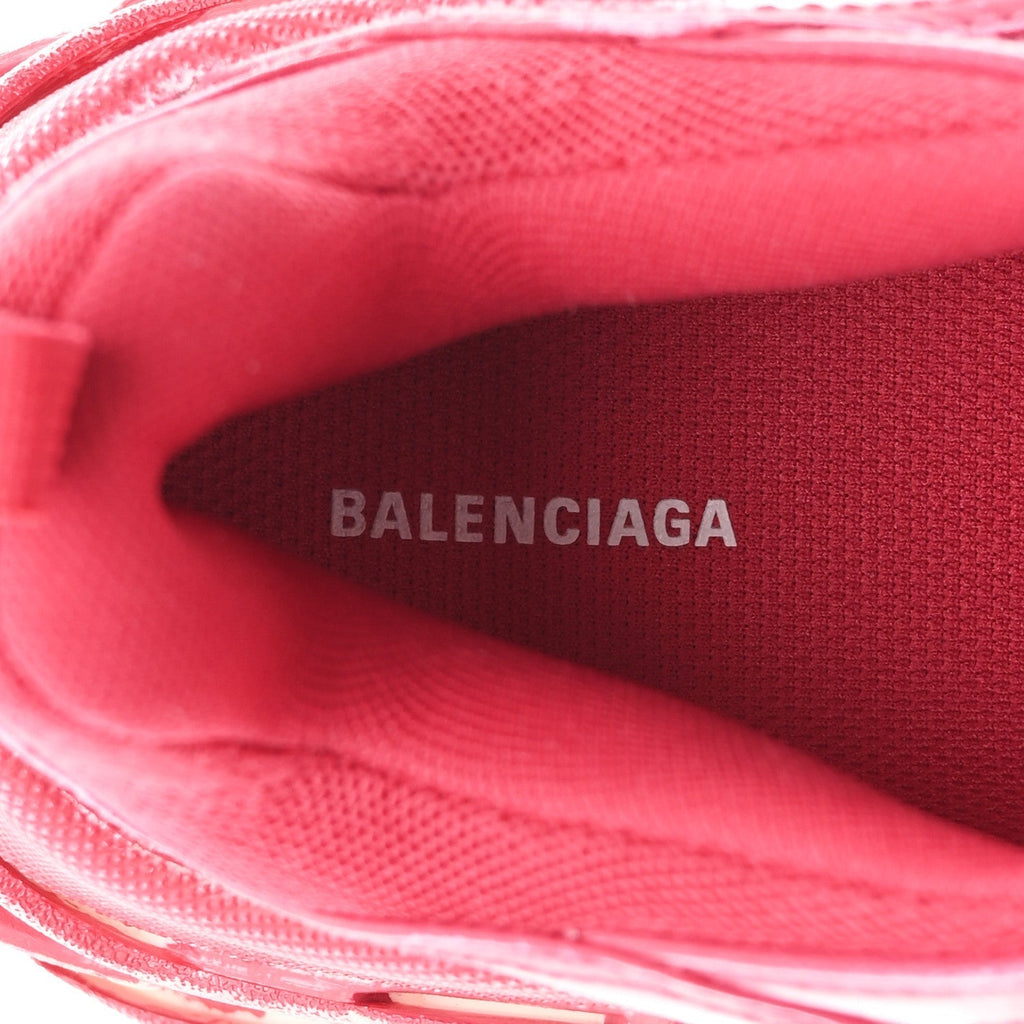 FABRIC MESH FADED WASHED WOMENS TRIPLE S SNEAKERS RED