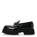 CORDOVAN LUX WOMENS HORSEBIT 45MM PLATFORM LOAFERS BLACK