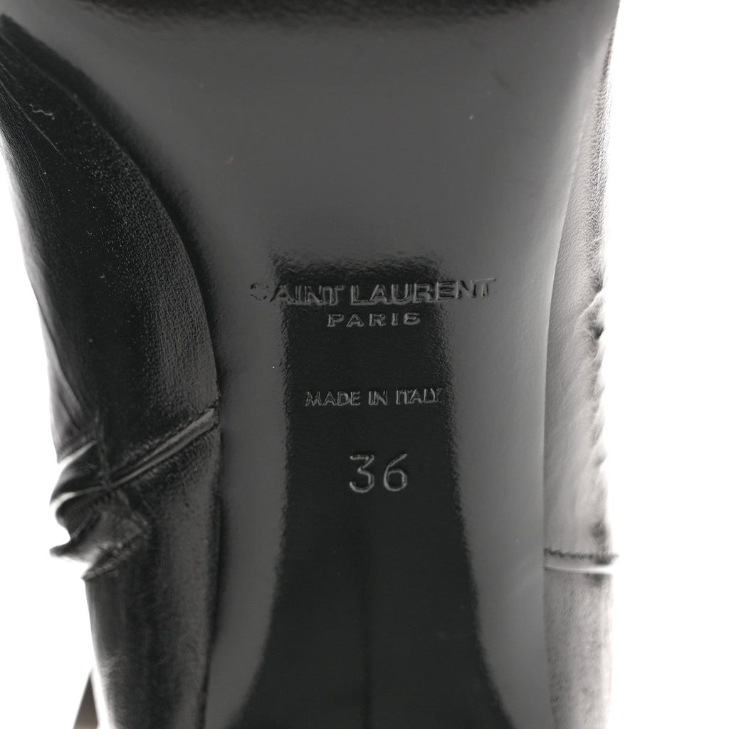 CALFSKIN LOULOU 70 UNIFORM ANKLE BOOTS BLACK