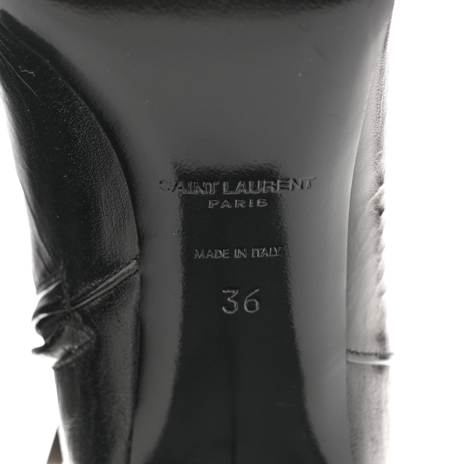 CALFSKIN LOULOU 70 UNIFORM ANKLE BOOTS BLACK