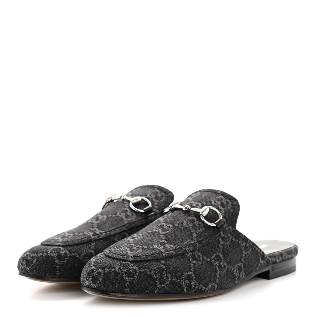 NEW DENIM GG MALAGA KID WOMENS PRINCETOWN SLIPPERS GREY BLACK