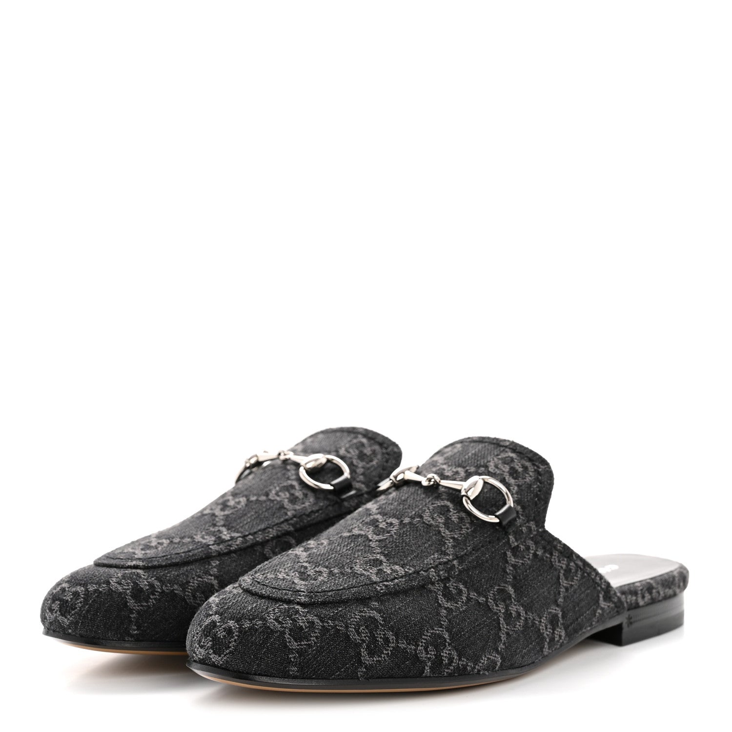 NEW DENIM GG MALAGA KID WOMENS PRINCETOWN SLIPPERS GREY BLACK