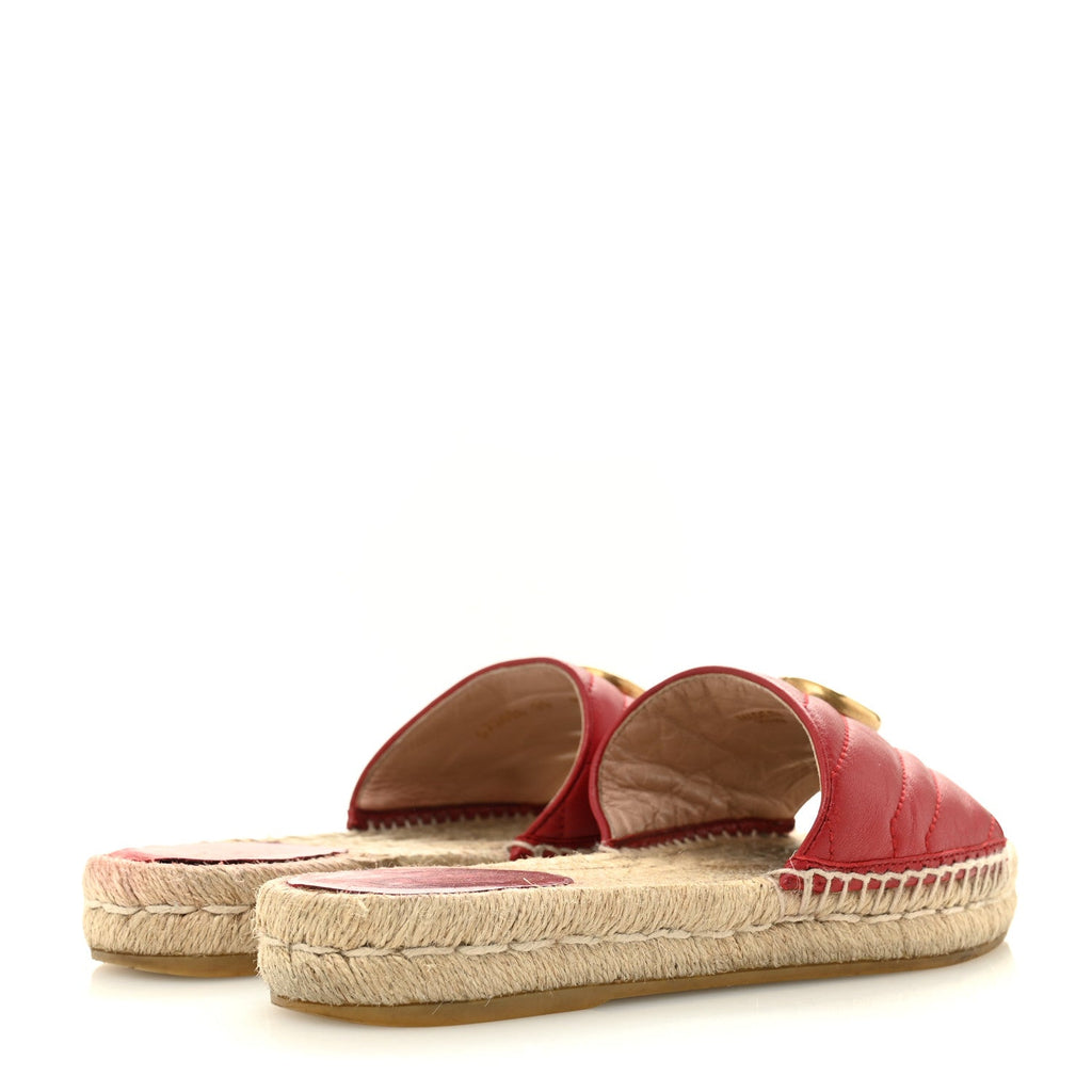 NAPPA MATELASSE GG MARMONT ESPADRILLE SLIDE SANDALS HIBISCUS RED