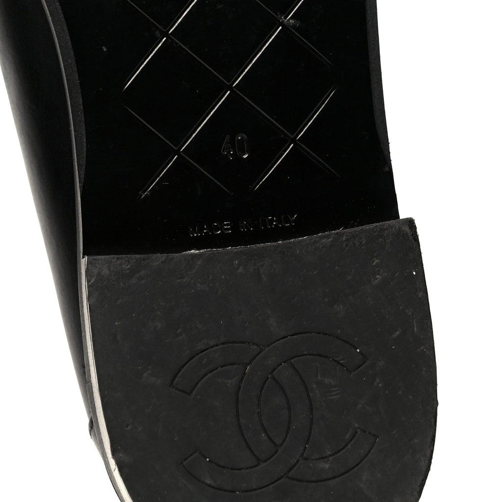 CALFSKIN CC TURNLOCK MOCCASINS BLACK