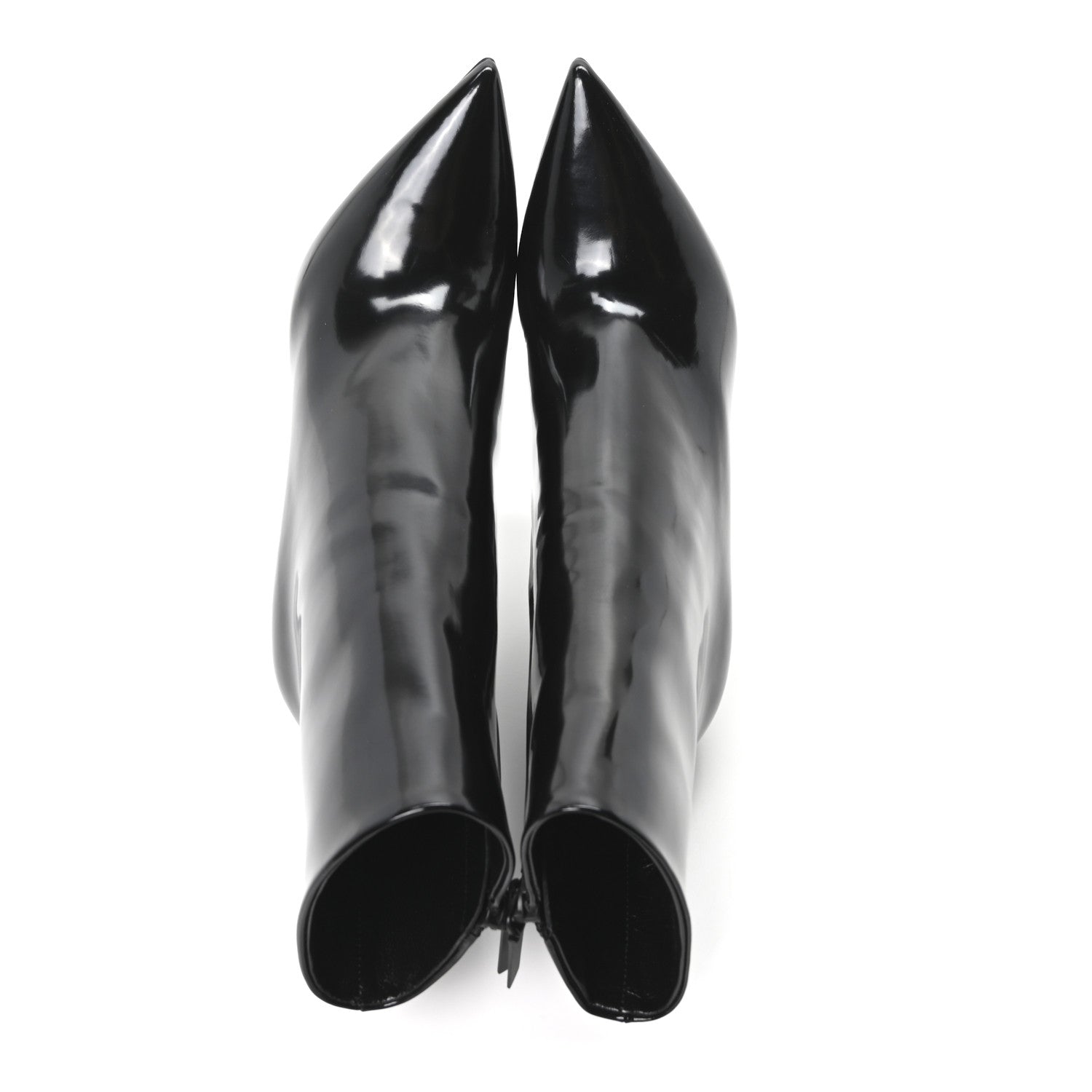 GLAZED CALFSKIN OPYUM ANKLE BOOTS BLACK