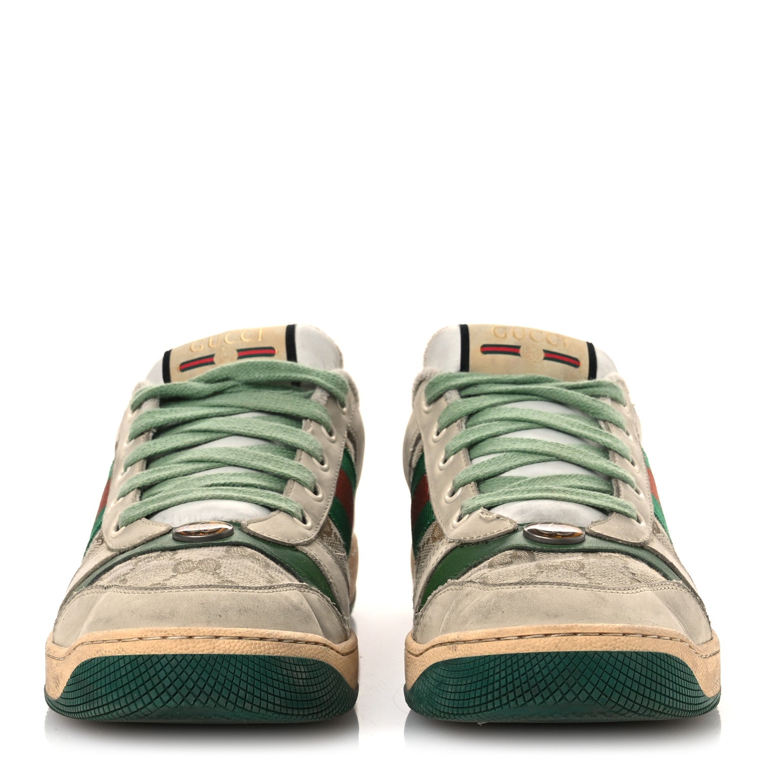 GG MONOGRAM NUBUCK WEB WOMENS SCREENER SNEAKERS NEW SAND DUSTY MILK VINTAGE GREEN