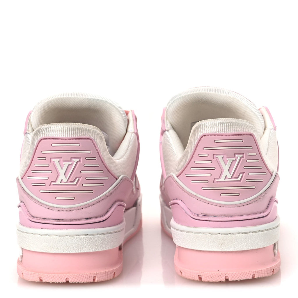 CALFSKIN MONOGRAM WOMENS LV TRAINER SNEAKERS LIGHT PINK