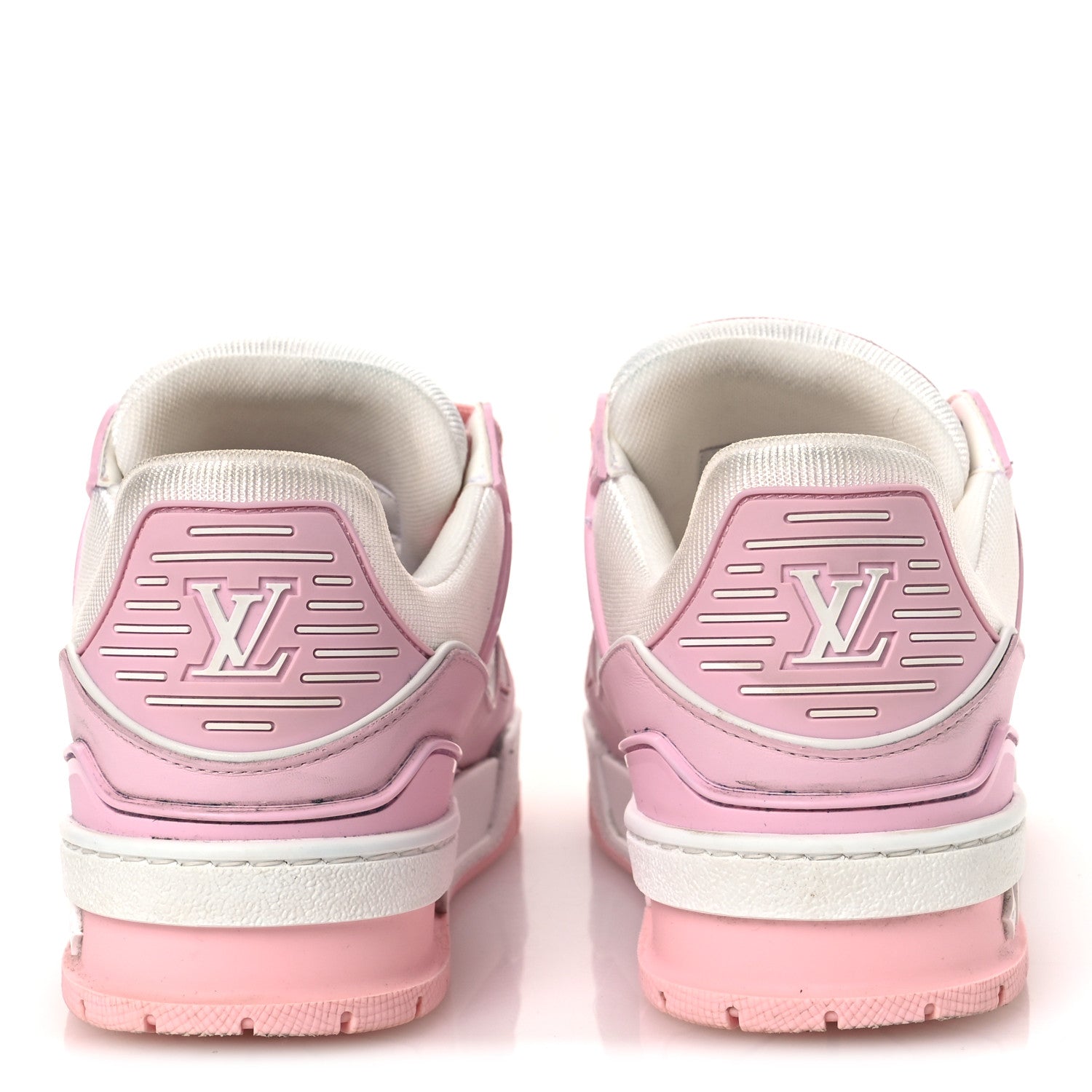 CALFSKIN MONOGRAM WOMENS LV TRAINER SNEAKERS LIGHT PINK