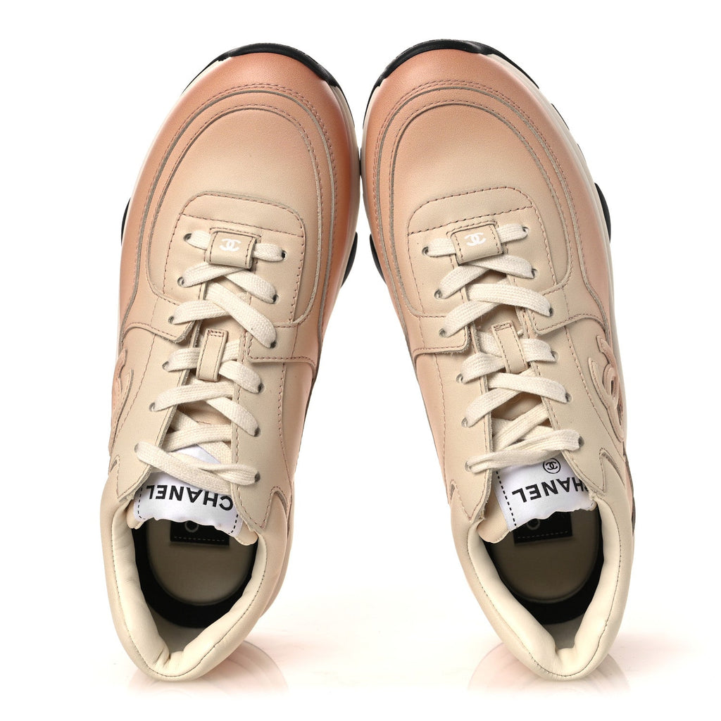 GRADIANT CALFSKIN CC WOMENS SNEAKERS LIGHT ORANGE