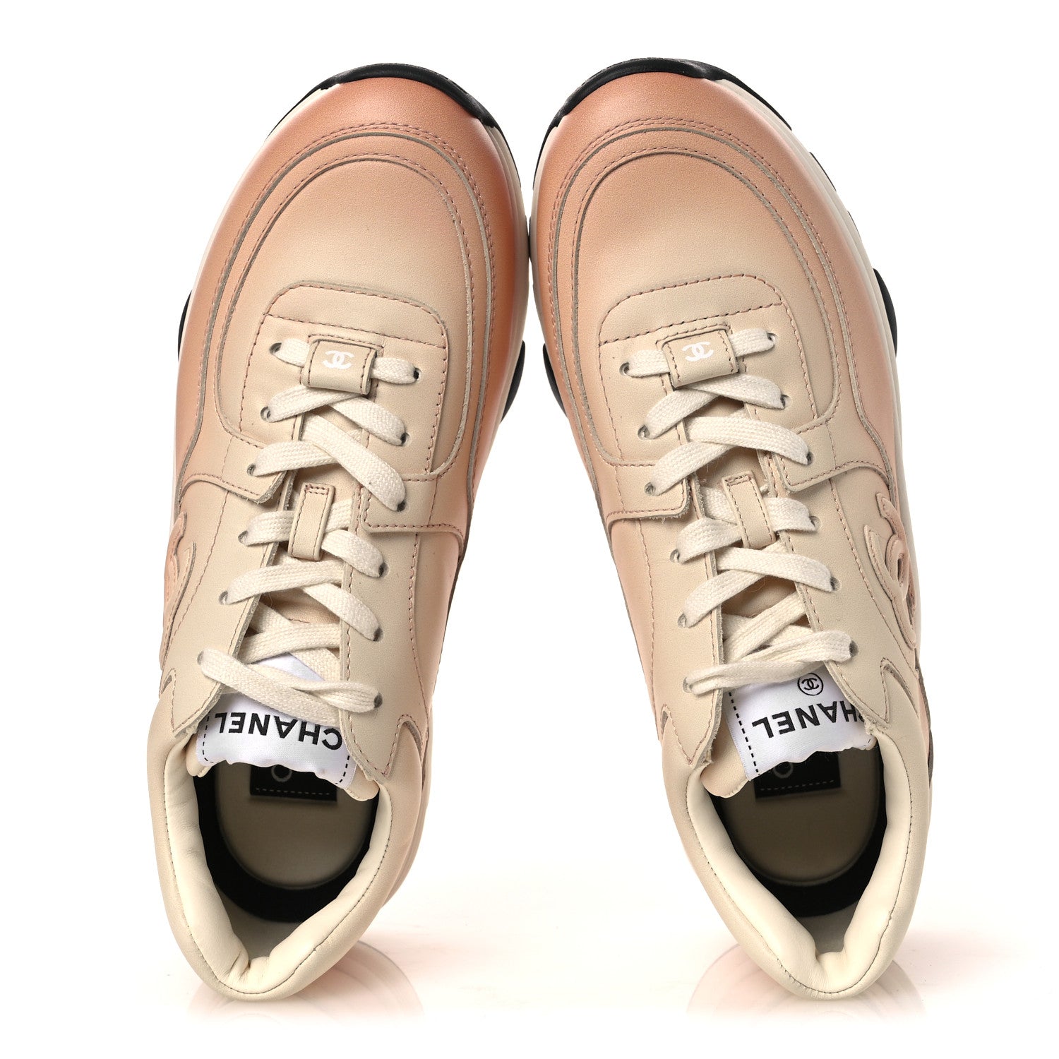 GRADIANT CALFSKIN CC WOMENS SNEAKERS LIGHT ORANGE