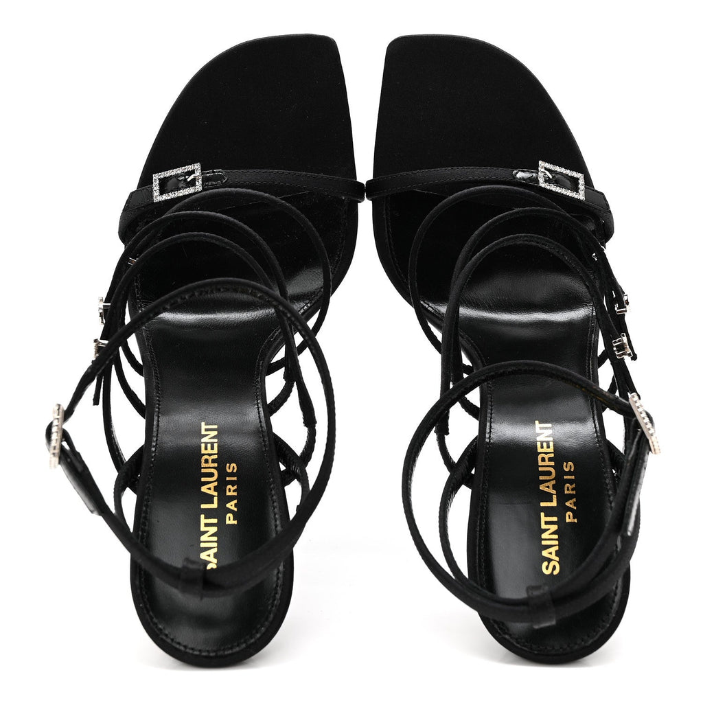 CREPE SATIN CRYSTAL JERRY 110 SANDALS BLACK