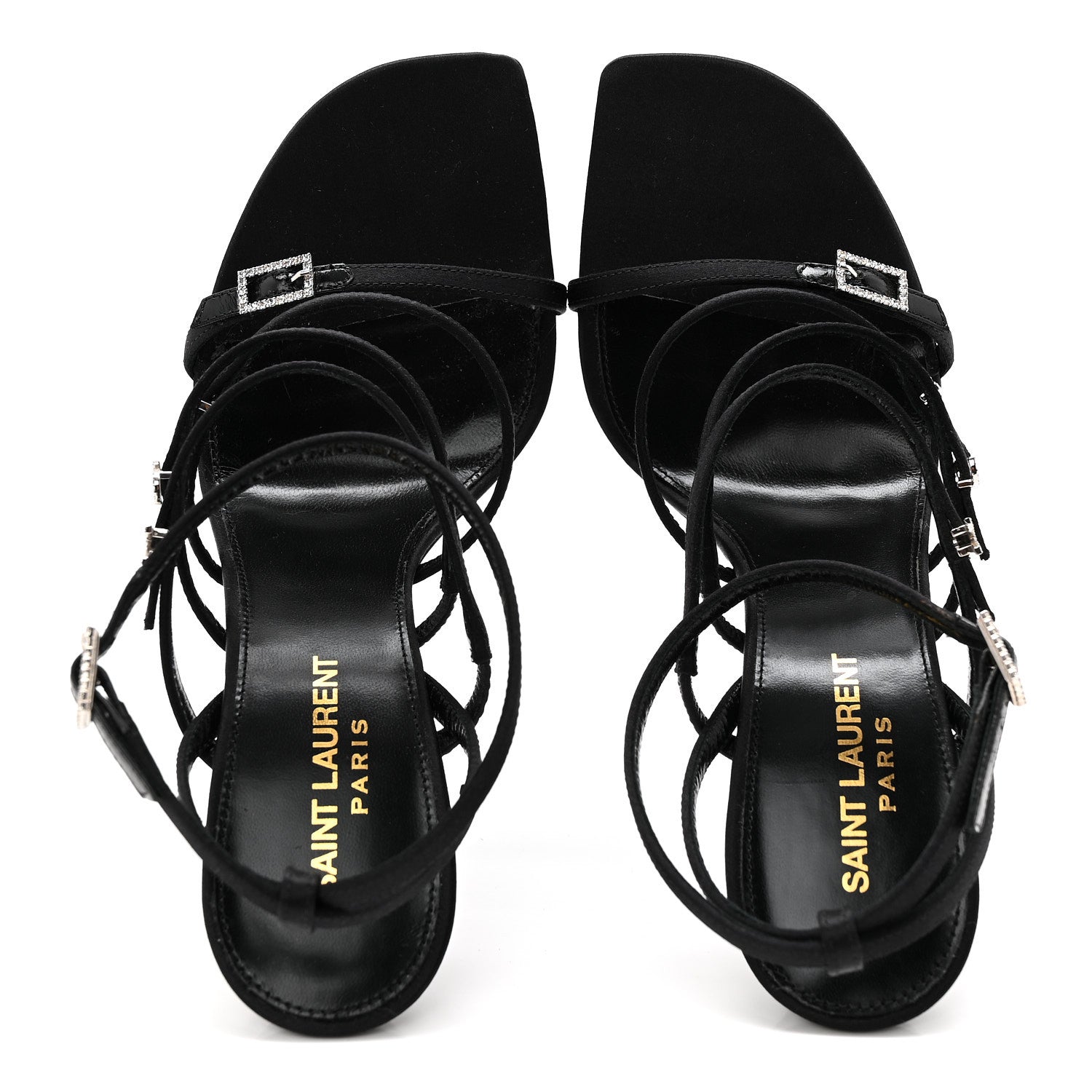 CREPE SATIN CRYSTAL JERRY 110 SANDALS BLACK