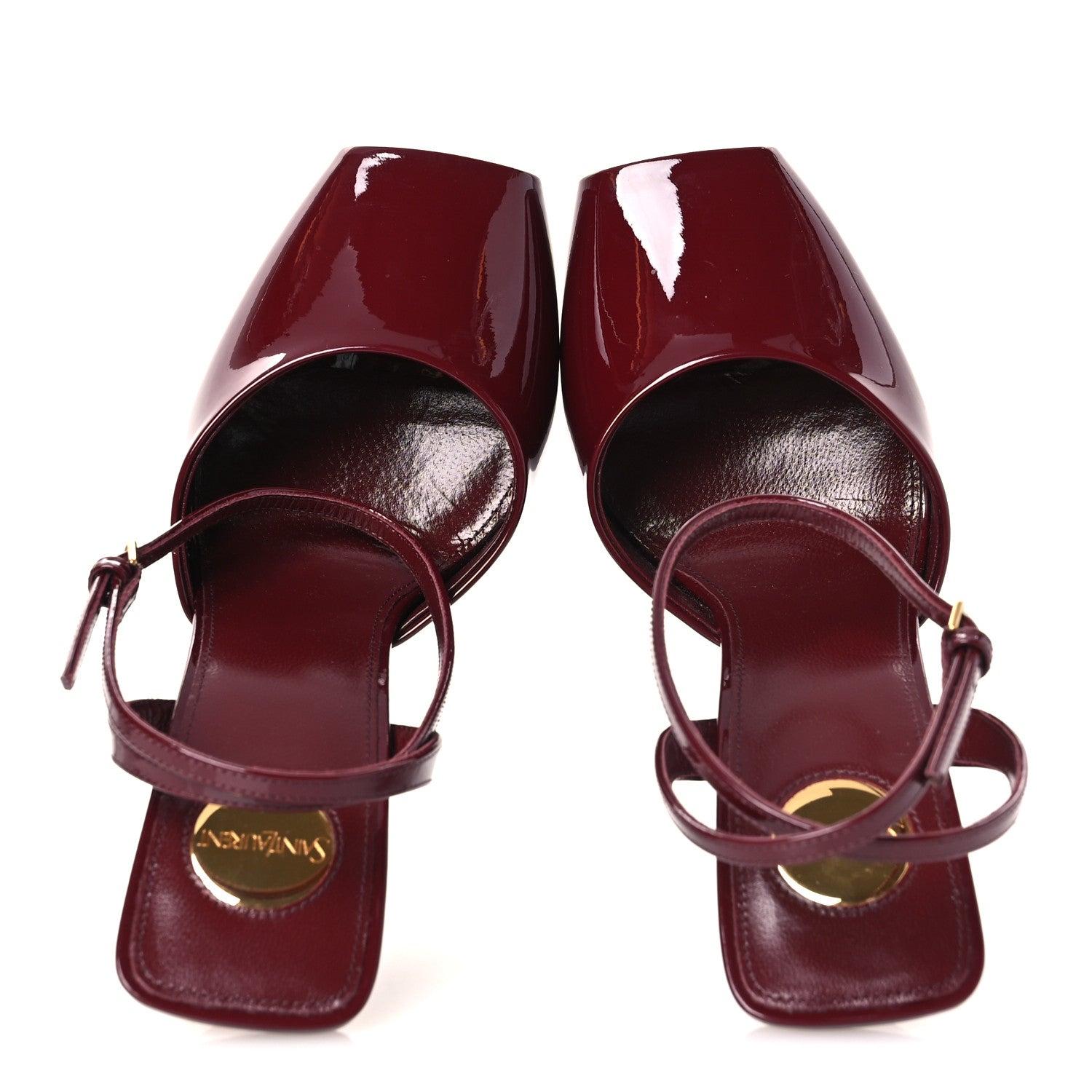 PATENT CALFSKIN LA SCANDALE 110 SANDALS GRENAT