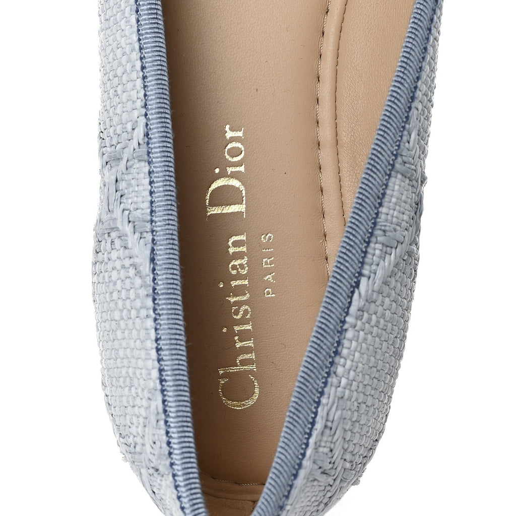 RAFFIA CANNAGE BALLET FLAT BLEU PASTEL