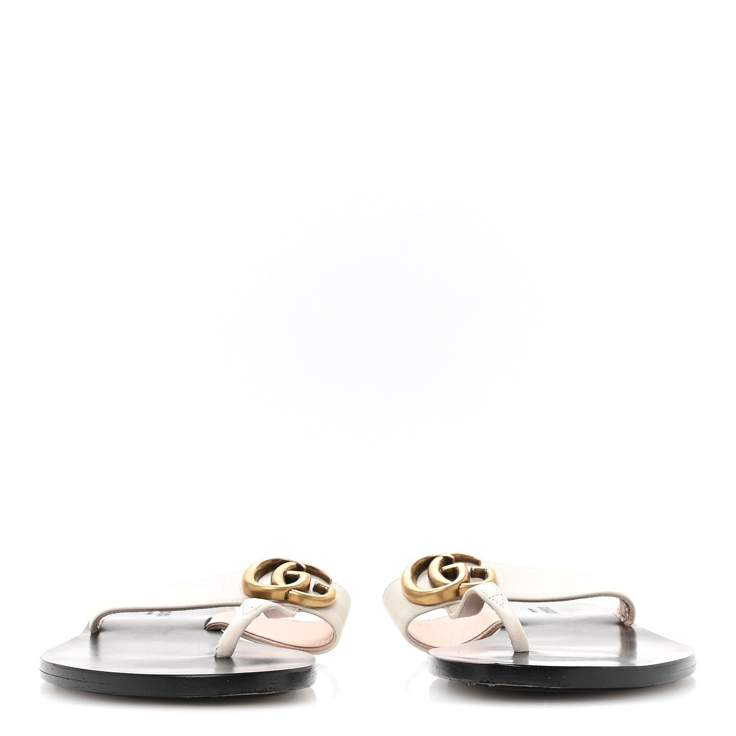 CALFSKIN GG MARMONT THONG SANDALS MYSTIC WHITE