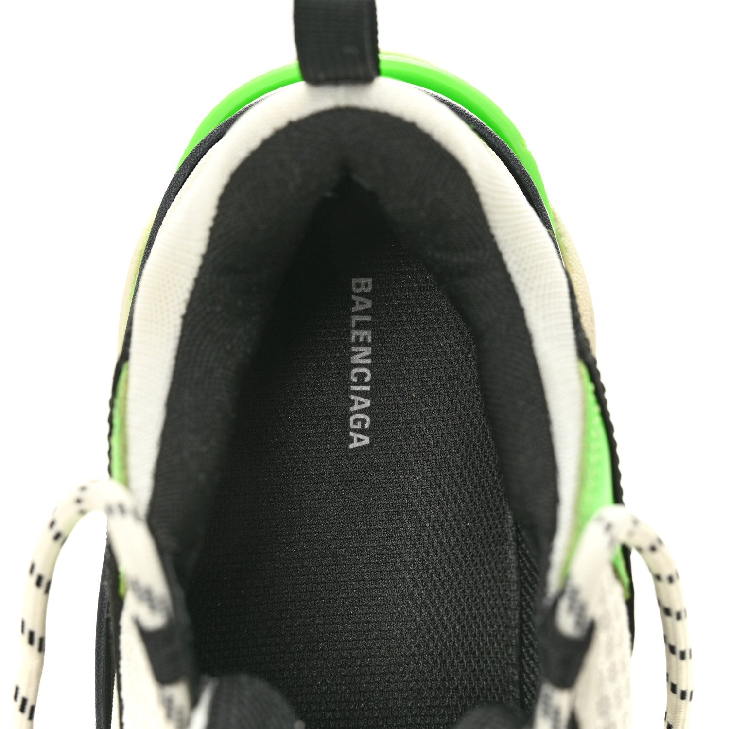 FABRIC MESH WOMENS TRIPLE S SNEAKERS WHITE GREEN FLUO BLACK