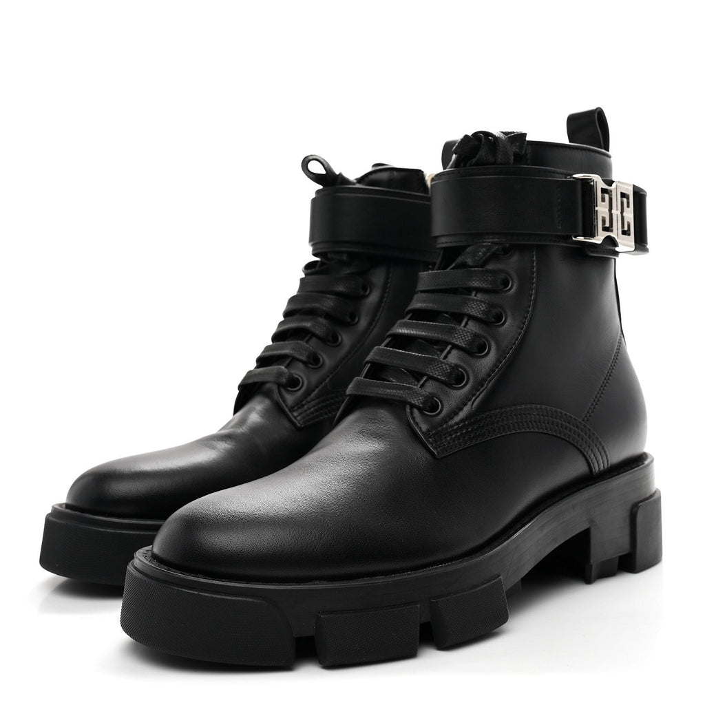 CALFSKIN COMBAT BOOTS BLACK