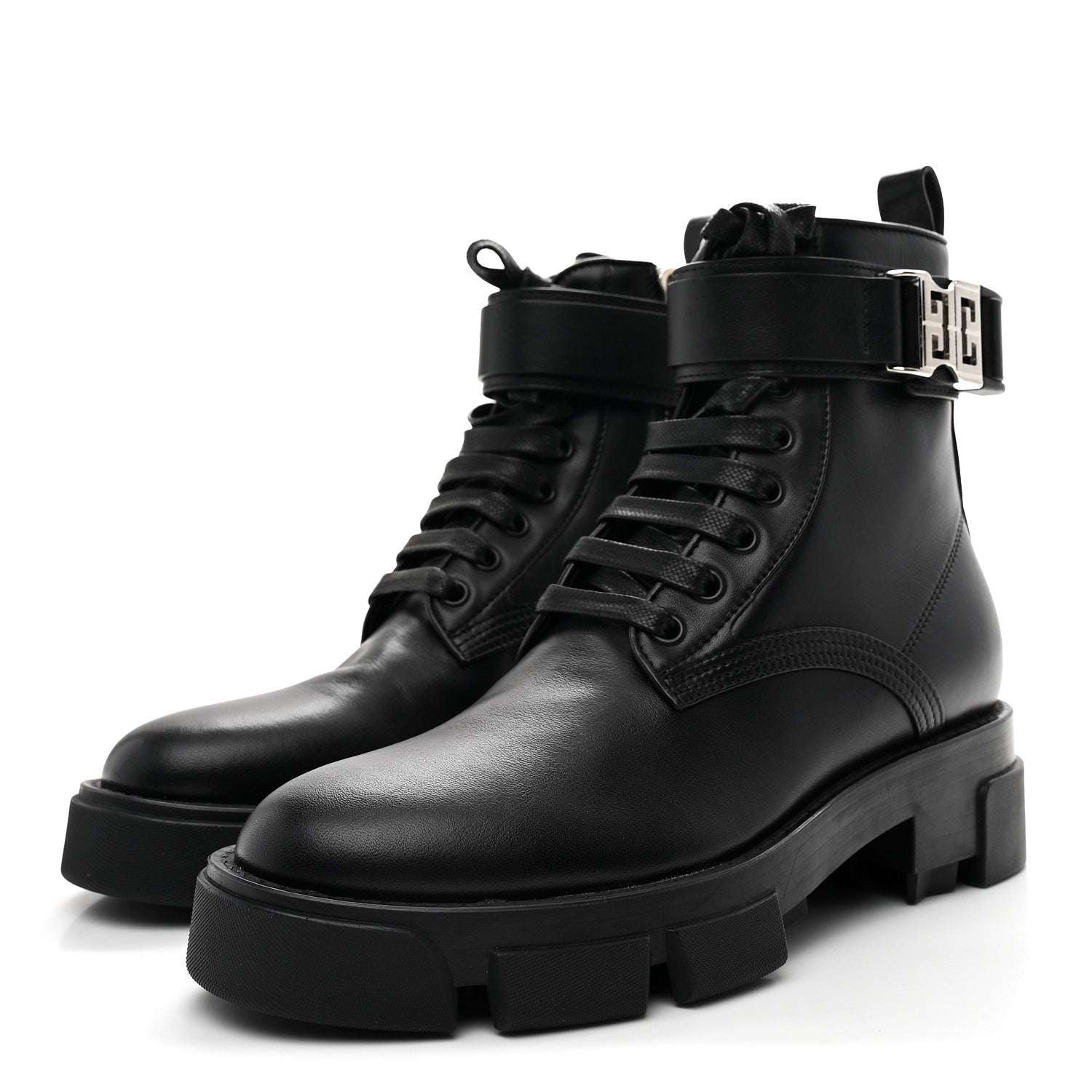 CALFSKIN COMBAT BOOTS BLACK