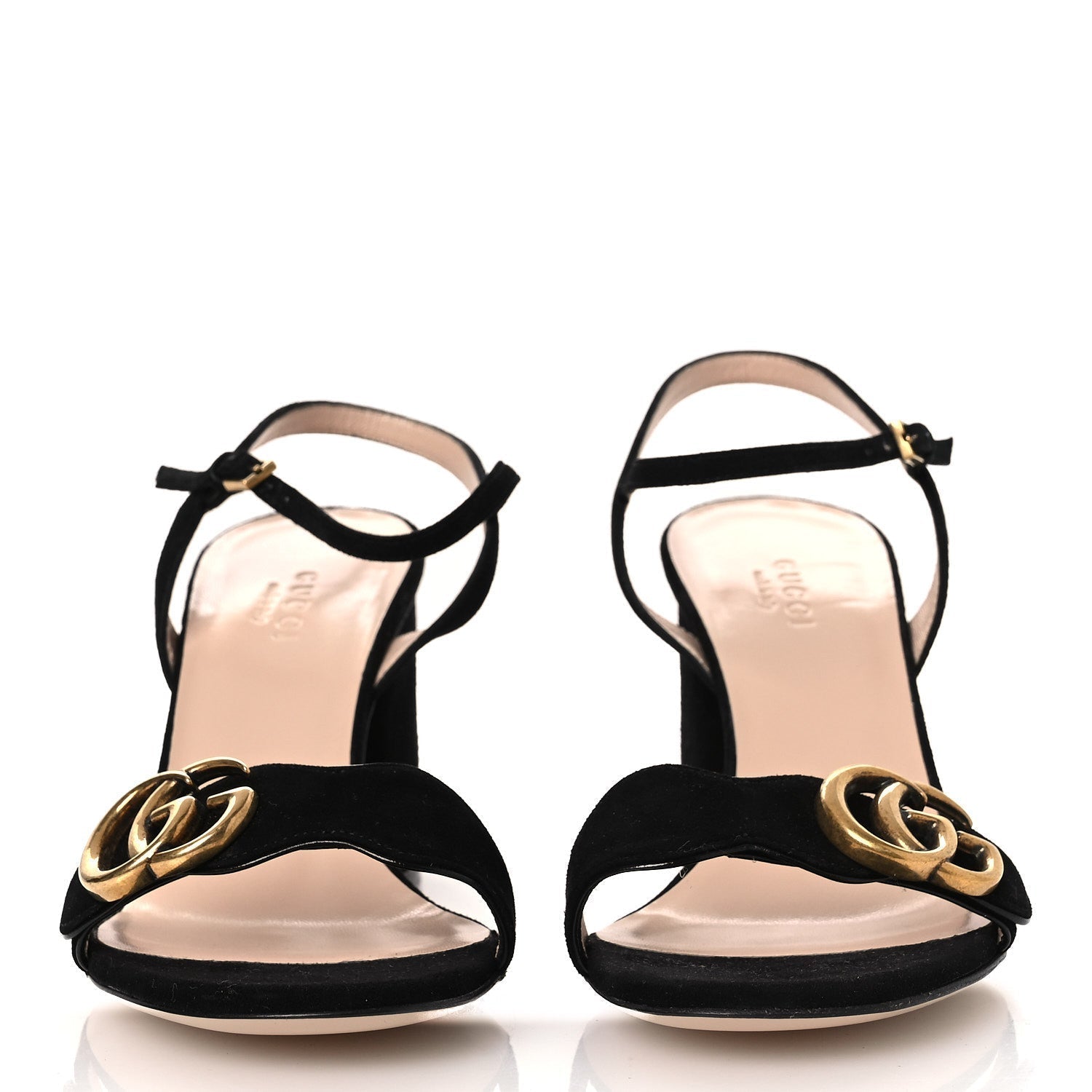 KID SCAMOSCIATO GG MARMONT ANKLE WRAP 75MM SANDALS BLACK