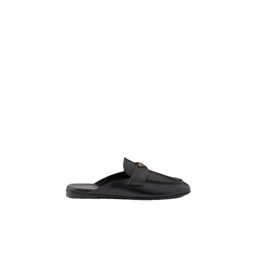 Prada Nubuck Flatform Mules - Black