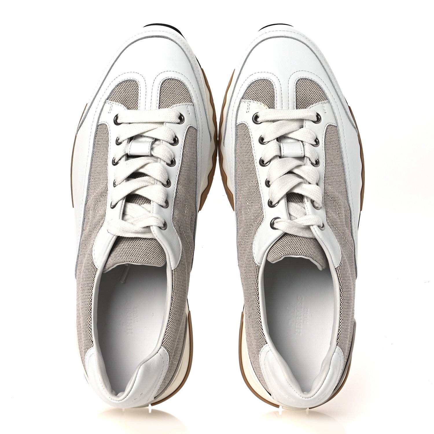 CANVAS CALFSKIN MENS TRAIL SNEAKERS PRUNOIR WHITE