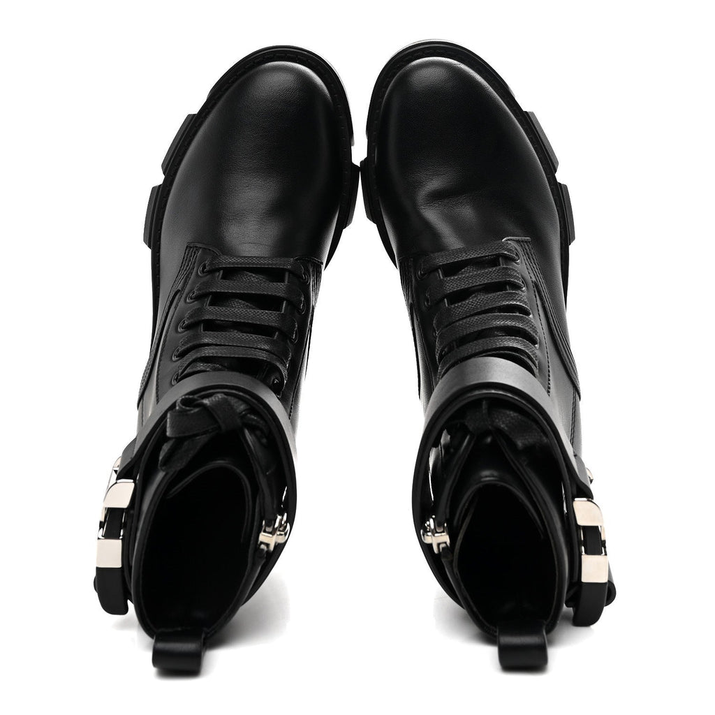 CALFSKIN COMBAT BOOTS BLACK